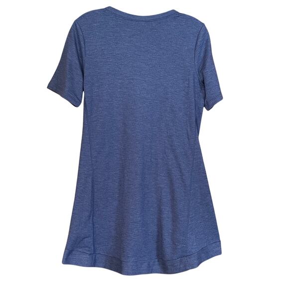 LOGO Lounge Lori Goldstein Blue Size Small Terry Short Sleeve Tunic Top Pocket - Picture 2 of 8